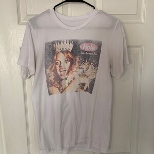 Hole Unisex faded White Graphic Tee